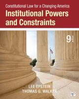 Constitutional law for a changing America : institutional powers and constraints / Lee Epstein.