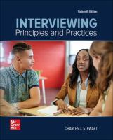 Interviewing : principles and practices / Charles J. Stewart