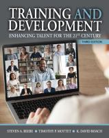 Training and development : enhancing talent for the 21st century / Steven A. Beebe