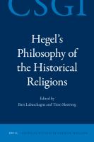 Hegel's philosophy of the historical religions /