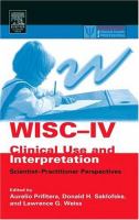 WISC-IV clinical use and interpretation : scientist-practitioner perspectives /