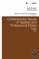 Contemporary issues in applied and professional ethics /