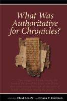 What was authoritative for Chronicles? /