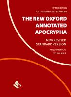The New Oxford annotated apocrypha : new revised standard version bible apocrypha, an ecumenical study edition  /
