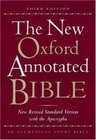 The new Oxford annotated Bible ; with the Apocryphal/Deuterocanonical books /
