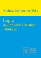 Logic in Orthodox Christian thinking /
