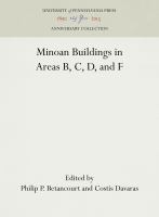 Pseira IV : Minoan buildings in areas B, C, D, and F /