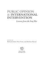 Public opinion & international intervention : lessons from the Iraq War /