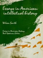 Essays in American intellectual history /