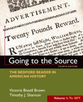 Going to the source : the Bedford reader in American history /