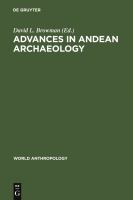 Advances in Andean archaeology /