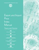 Export and import price index manual : theory and practice /