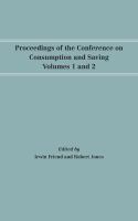 Proceedings of the conference on consumption and saving.