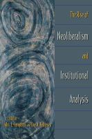 The rise of neoliberalism and institutional analysis /