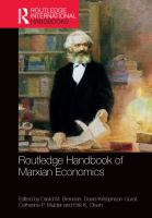Routledge handbook of Marxian economics /