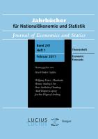 Economic Forecasts : Themenheft Heft 1/Bd. 231 (2011) Jahrb?cher F?r National?konomie Und Statistik.