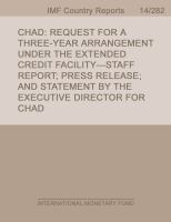 Chad : Request for a Three-Year Arrangement under the Extended Credit Facility: Staff Report: Press Release: and Statement by the Executive Director for Chad.