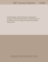 United States : Financial Sector Assessment Program: detailed assessment of observance on the Basel Core principles for effective banking supervision.