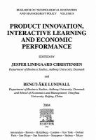 Product innovation, interactive learning and economic performance