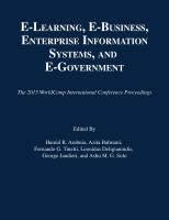 Proceedings of the 2015 International Conference on E-Learning, E-Business, Enterprise Information Systems, and E-Government : EEE2015 : WorldComp'15, July 27-30, 2015, Las Vegas, Nevada, USA /