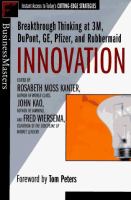Innovation : breakthrough thinking at 3M, DuPont, GE, Pfizer, and Rubbermaid /