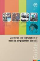 Guide for the formulation of national employment policies.