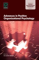 Advances in positive organizational psychology.