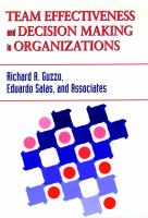 Team effectiveness and decision making in organizations /