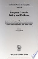 Pro-poor growth : policy and evidence /
