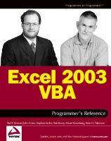 Excel 2003 VBA programmer's reference