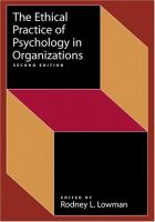 The ethical practice of psychology in organizations /