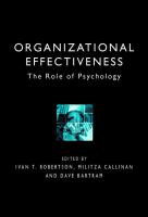 Organizational effectiveness : the role of psychology /