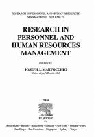 Research in personnel and human resources management.