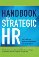 Handbook for Strategic HR : Best Practices in Organizational Development from the OD Network /