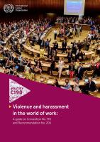 Violence and Harassment in the World of Work : A Guide on Convention No. 190 and Recommendation No. 206.