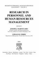 Research in personnel and human resources management.