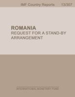 Romania : request for a stand-by arrangement. International Monetary Fund.
