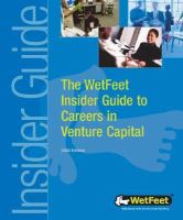 The Wetfeet insider guide to careers in venture capital