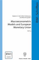 Macroeconometric models and European Monetary Union /