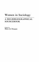 Women in sociology : a bio-bibliographical sourcebook /