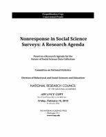 Nonresponse in social science surveys : a research agenda /