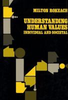 Understanding human values : individual and societal /