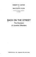 Back on the street : the diversion of juvenile offenders /