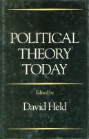 Political theory today /