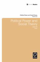 Political power and social theory /
