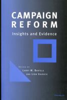 Campaign reform : insights and evidence /