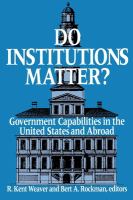Do institutions matter? : government capabilities in the United States and abroad /