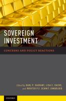 Sovereign investment : concerns and policy reactions /