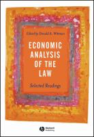 Economic analysis of the law : selected readings /