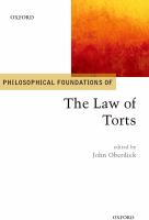 Philosophical foundations of the law of torts /
